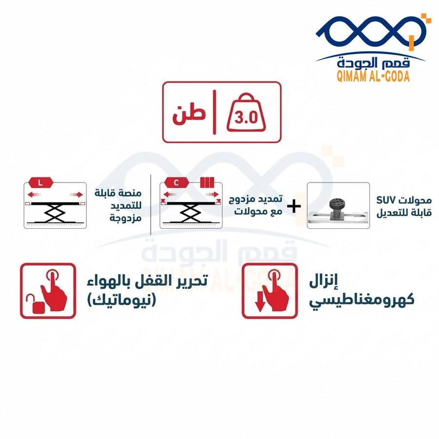 رافعة سيارات مقصية فل رايز فوق الارض 3 طن APT PL-E30.