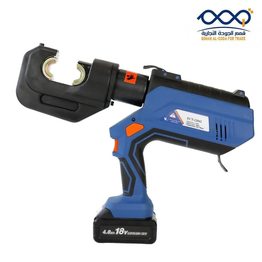 مكبس كيبل بطارية ECT-12042 أزرق برأس مفتوح وقوة 12 طن.