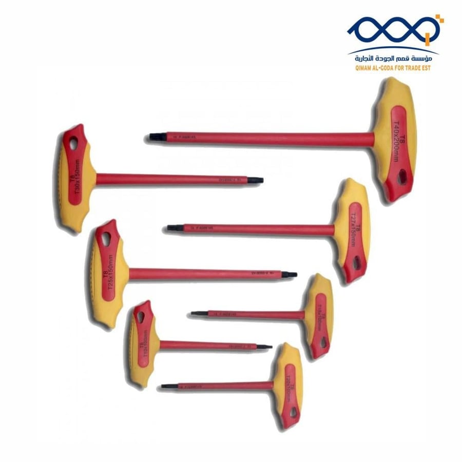 طقم مفاتيح نجمة معزولة TOWER تايواني 7 قطع بتصميم T-Handle.