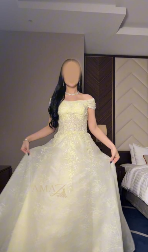 فستان  سهره ليموني
