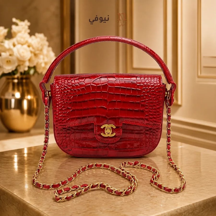 شنطة شانيل CHANEL نسائية حمراء | جلد بتصميم أنيق