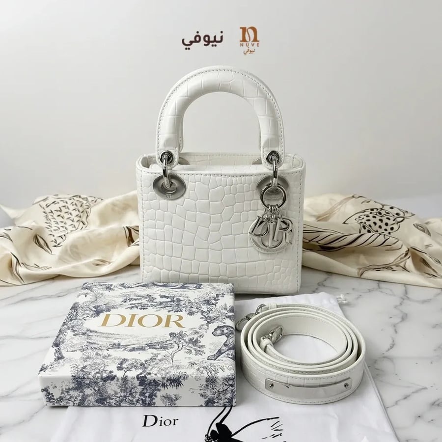 شنطة ديور نسائية صغيرة أبيض