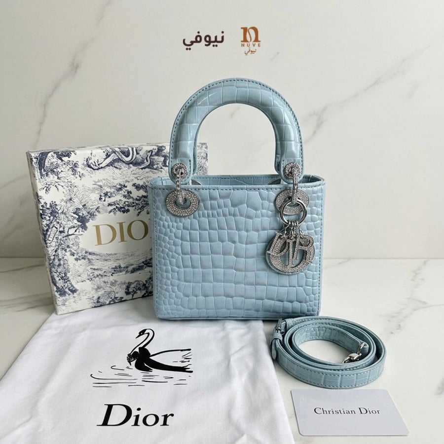 حقيبة ديور نسائية صغيرة أزرق سماوي