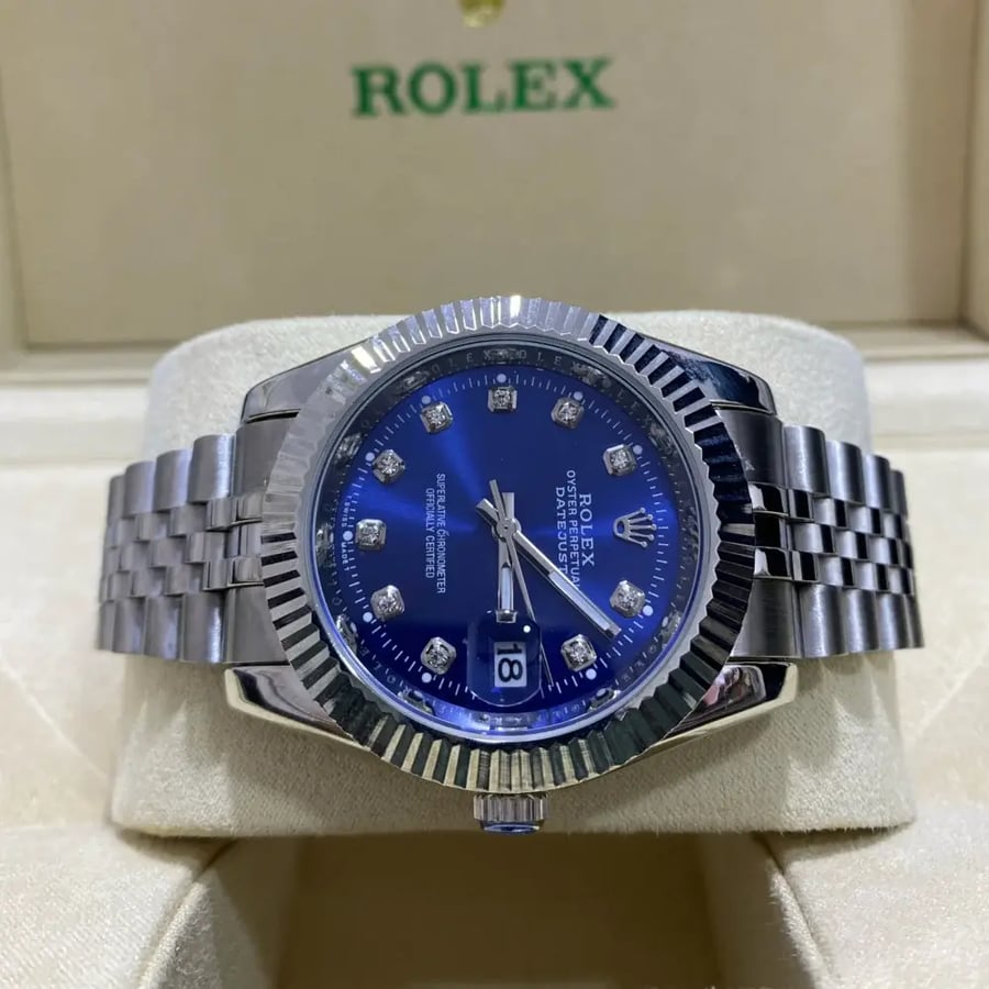 رولكس رجالي ديت جست فضي مينا ازرق c