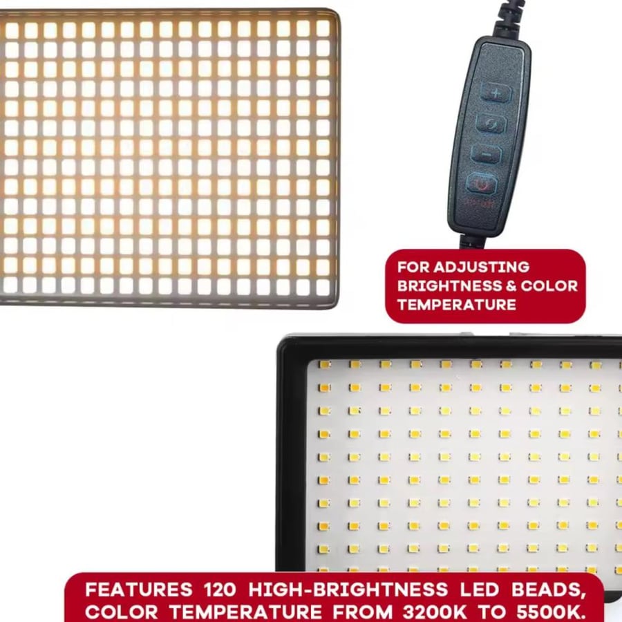 اضاءة تصوير LED بقاعده ثلاثيه
