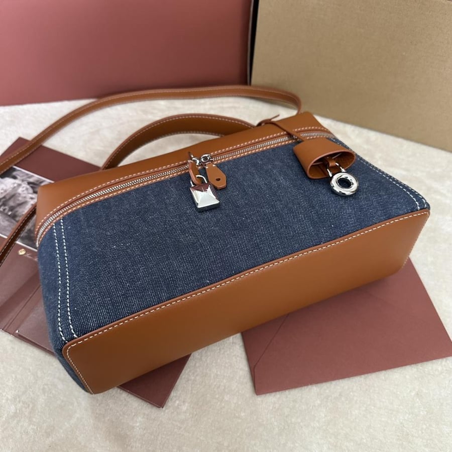 Loro Piana – Extra Bag L27 Fall/Winter New Collection – Blue Denim