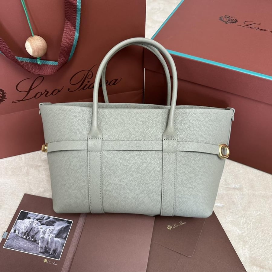 Loro Piana – Ghiera Shopper Small Dried Tarragon Green