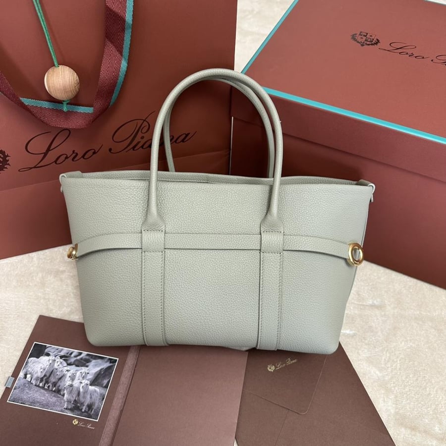 Loro Piana – Ghiera Shopper Small Dried Tarragon Green