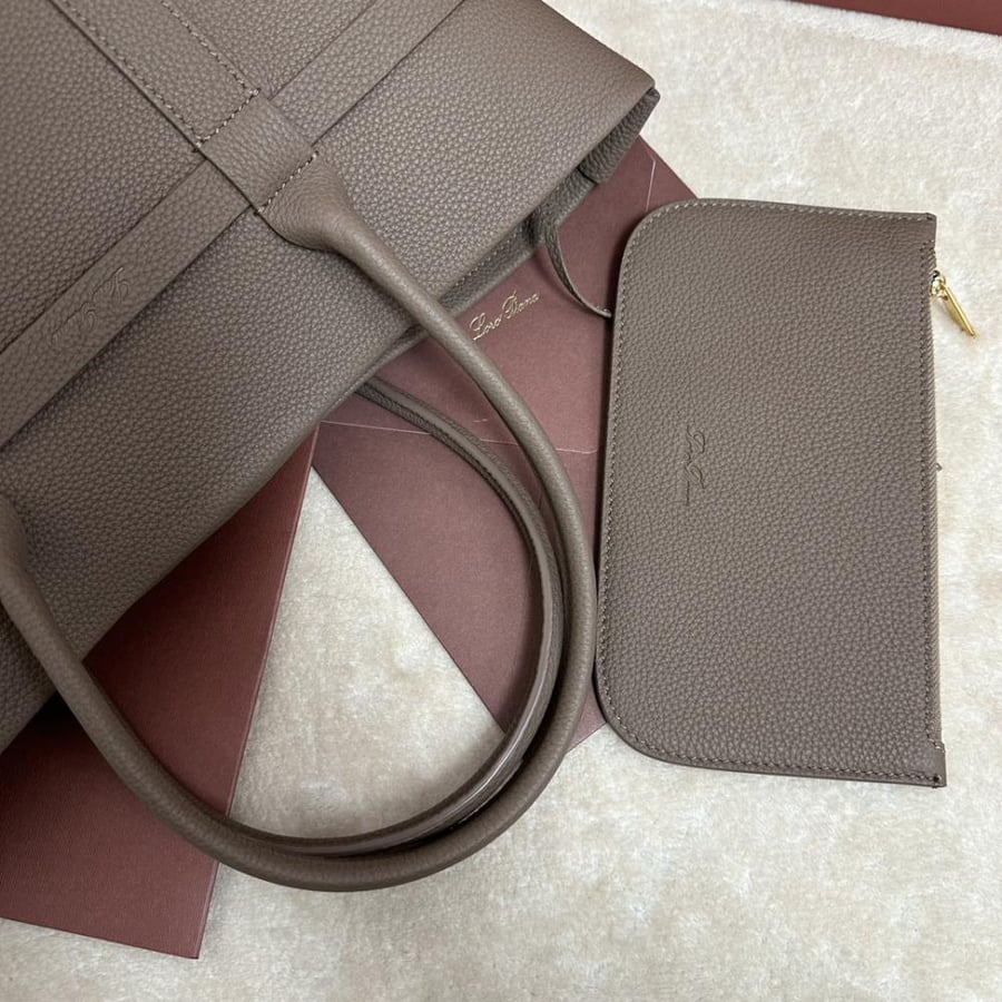Loro Piana – Ghiera Shopper Small Stone Grey