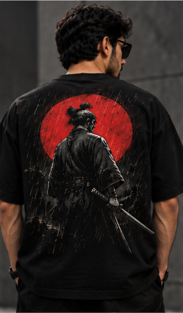 تيشيرت DIMES Samurai Cinema – أسود أوفر سايز