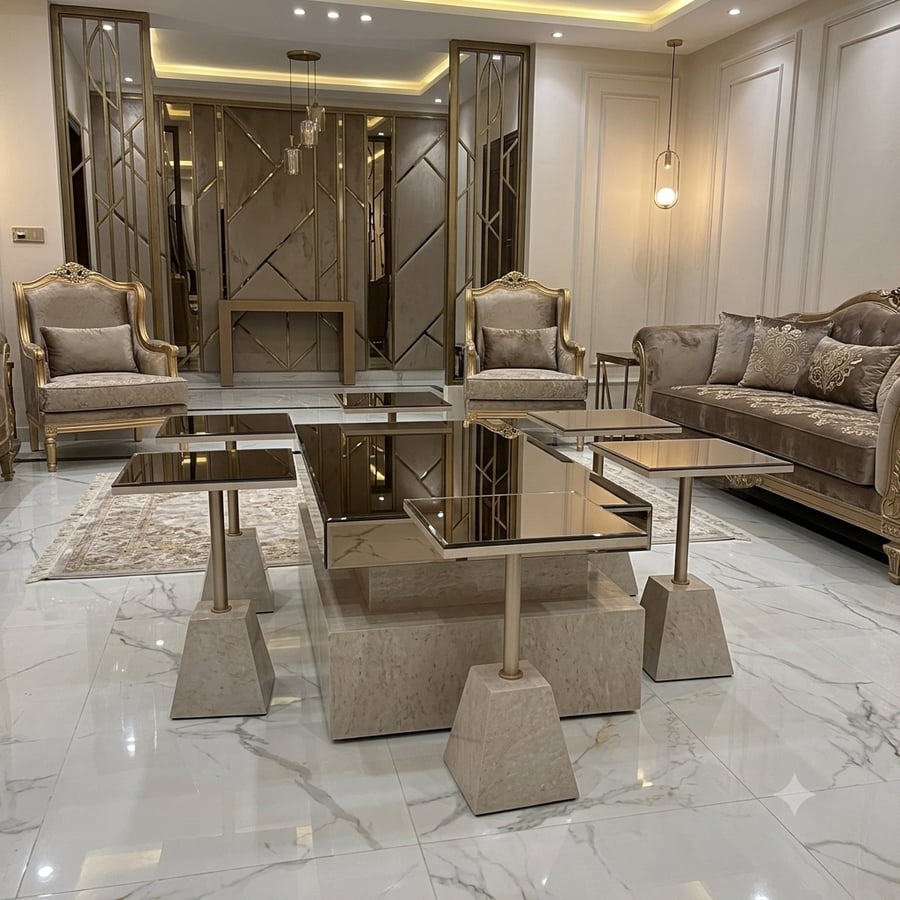 طقم طاولات بديل رخام