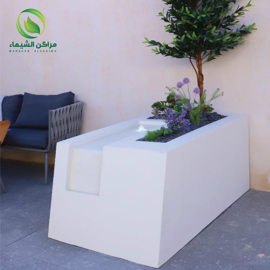 نافورة فايبر كبيرة مودرن مع حوض