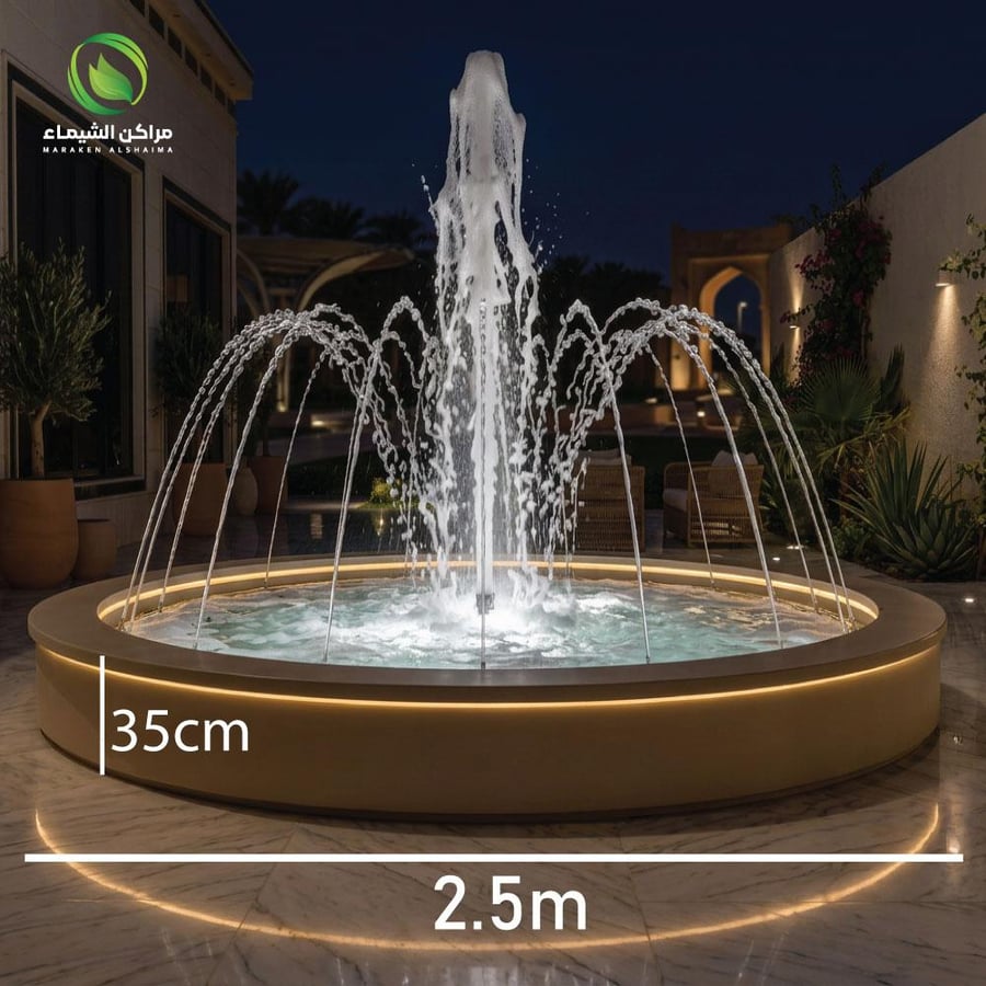 نافورة دائرية فايبر كبيرة 2.5م
