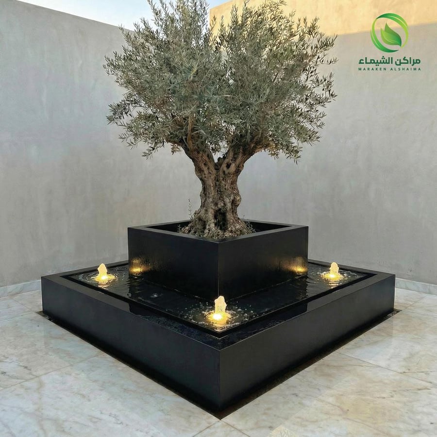 نافورة خارجية 4 نوافير مضيئة