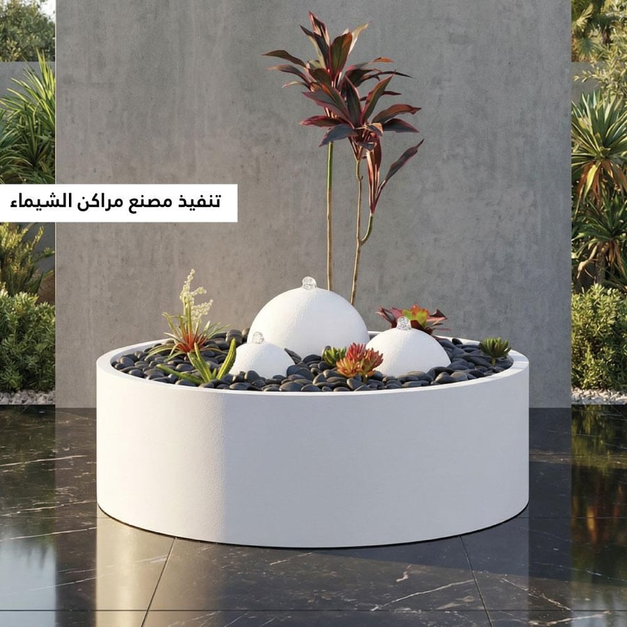 Large illuminated fiberglass home fountain