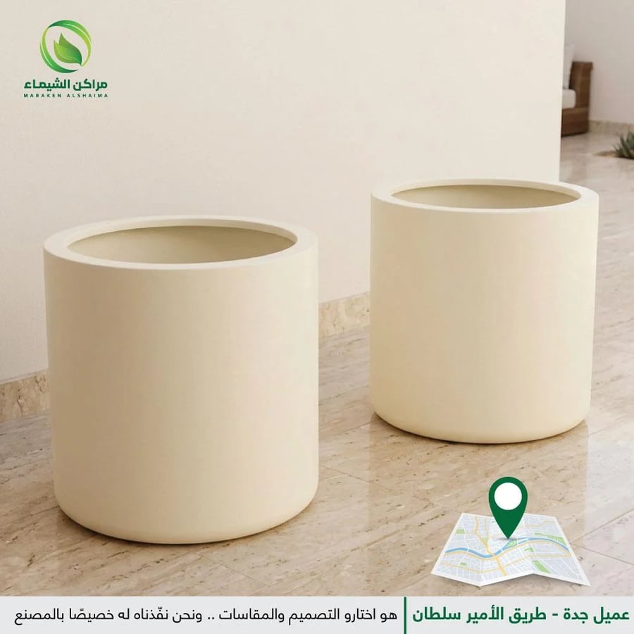 عرض خاص جملة تم تنفيذه لعميل جدة طريق الأمير سلطان - عدد 2 مركن لزراعة الأشجار فايبر