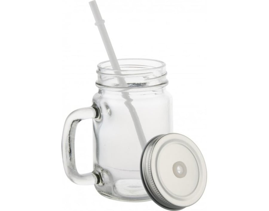 Clear glass cup with lid