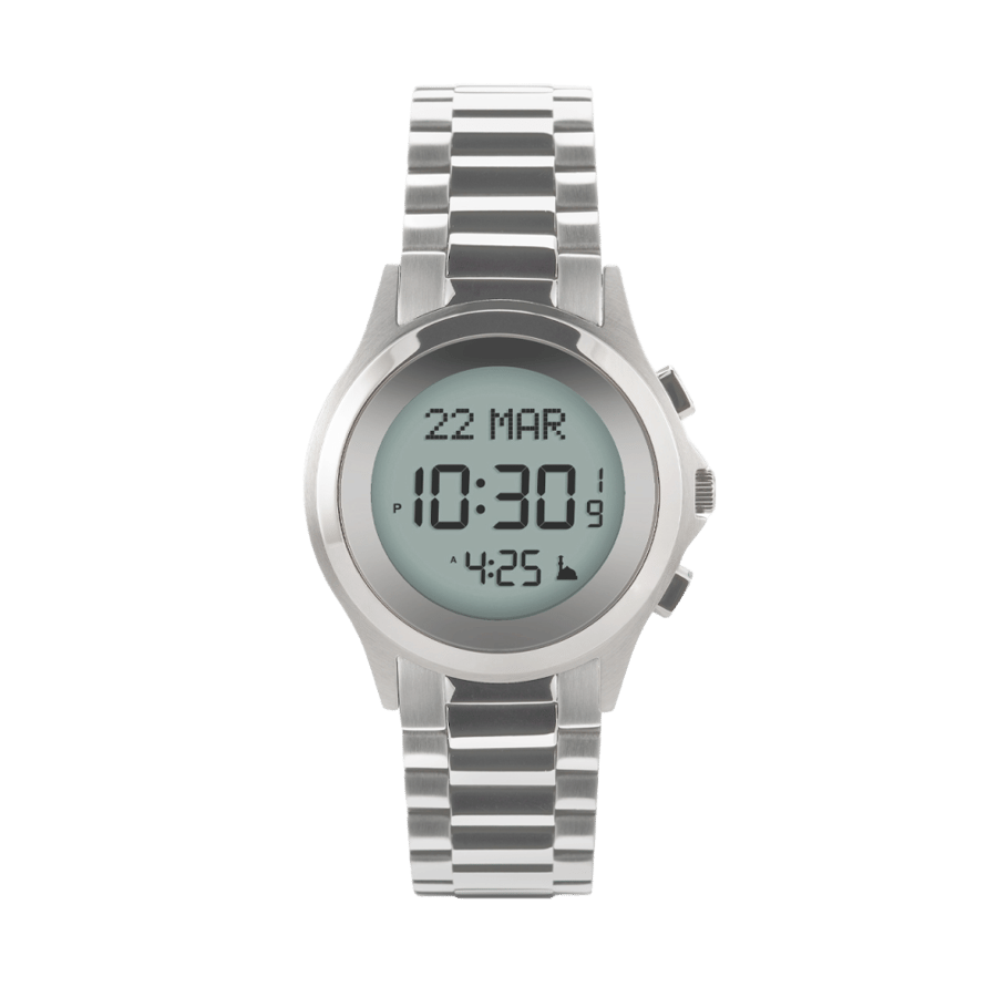 The classic round steel watch