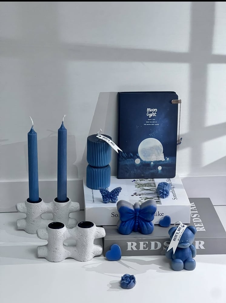 مجموعة (Blue Glow) شموع ديكوريه معطره