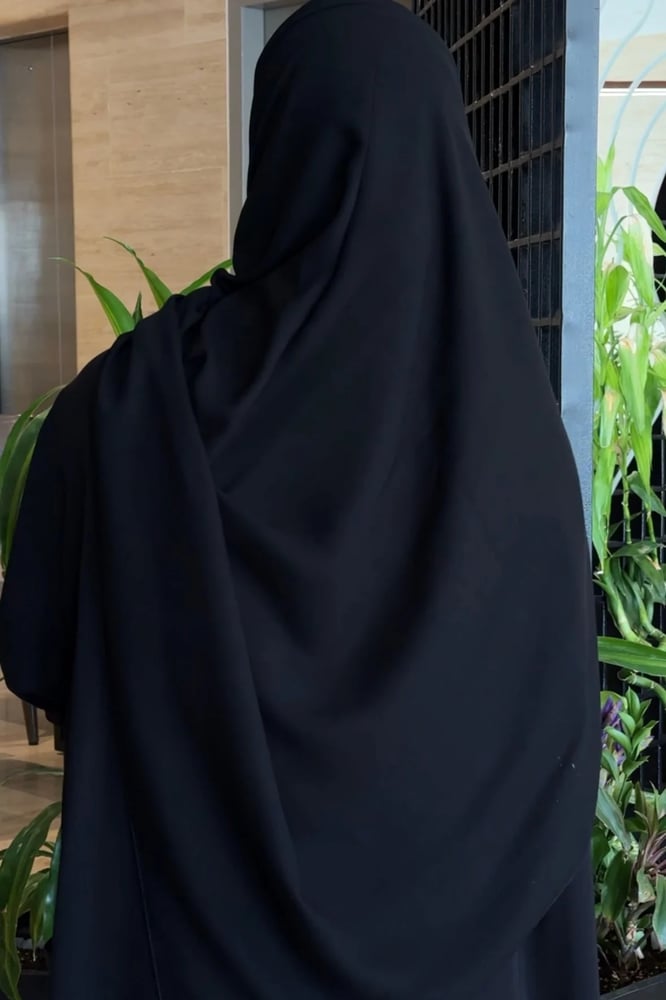 Large headscarf + face veil with Islamic embroidery