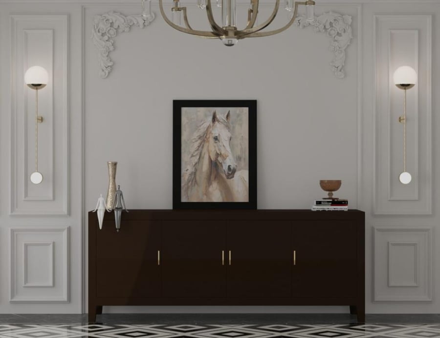 Modern brown antique finish buffet 244cm × 90cm