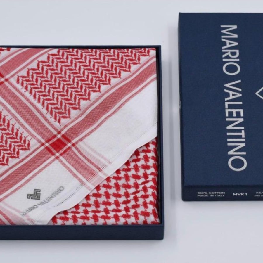 Mario Valentino red classic ghutra 2026