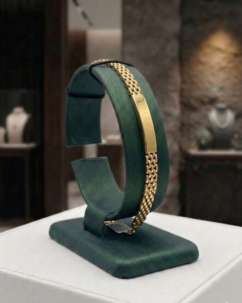 سوار (هوية) ذهب عيار 21 بتصميم جنزير إيطالي فاخر