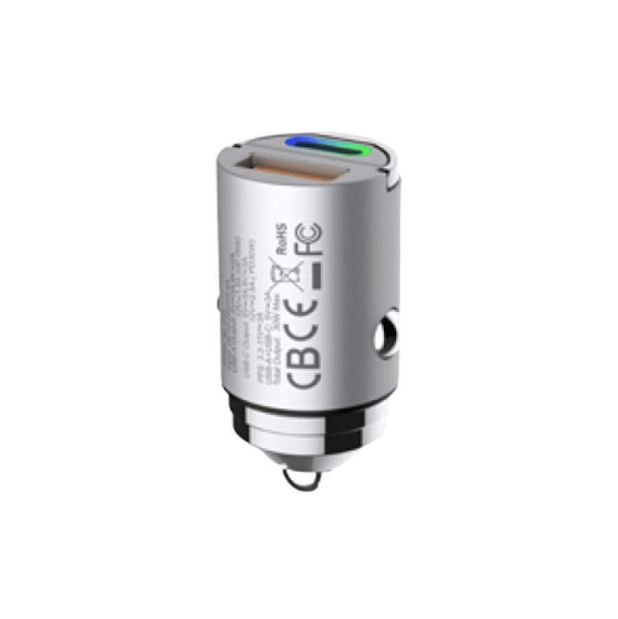 شاحن سيارة سريع 30W بمنفذين USB + TYPE-C