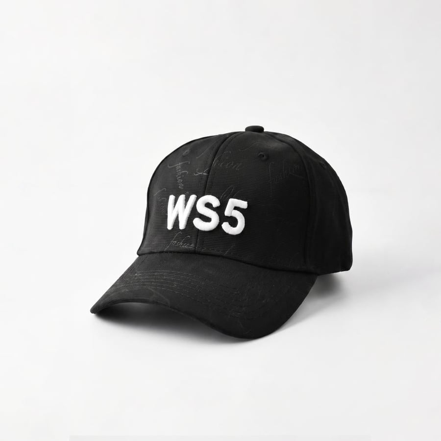 كاب رجالي أسود بتطريز WS5