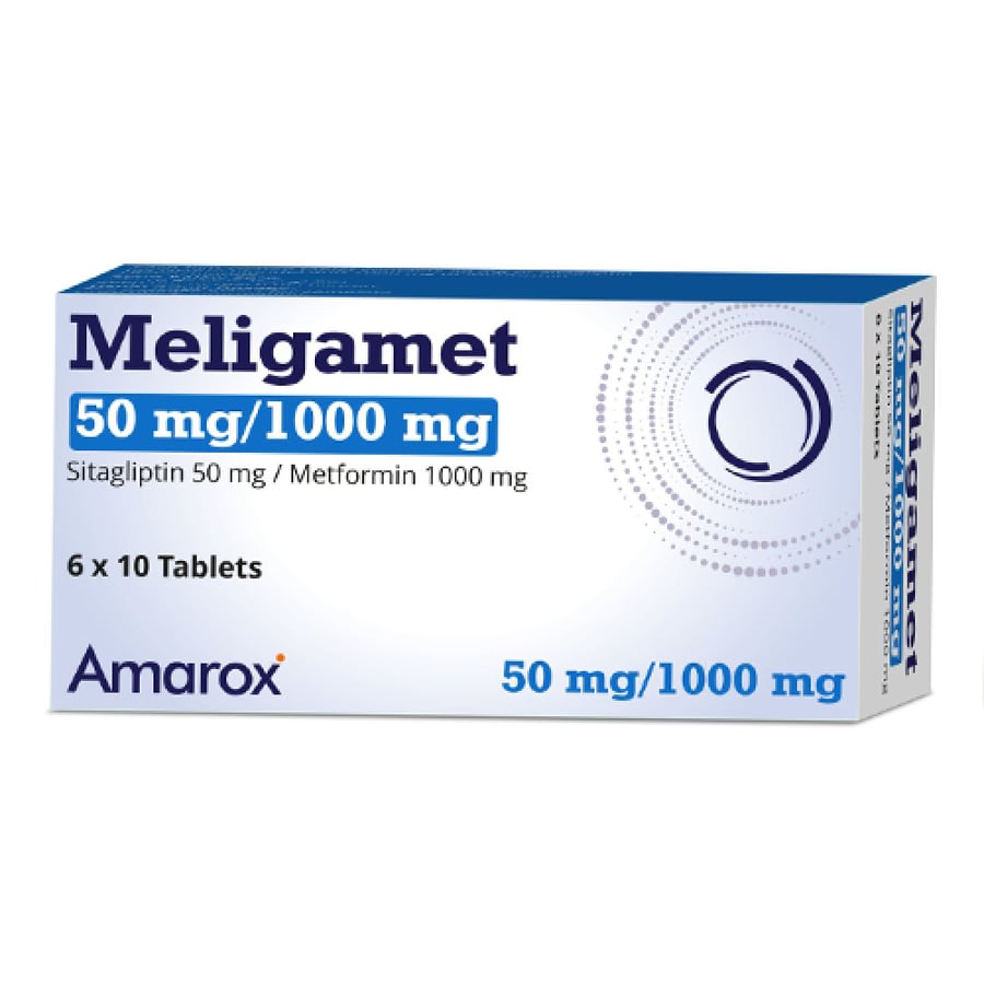 MELIGAMET 50MG/1000MG 60 TABLET#$
