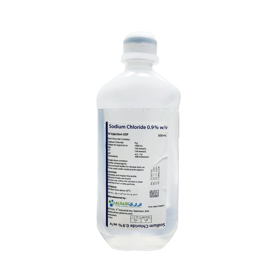 NORMAL SALIN SODIUM CHLORIDE 0.9% (AL RAZI) 500ML