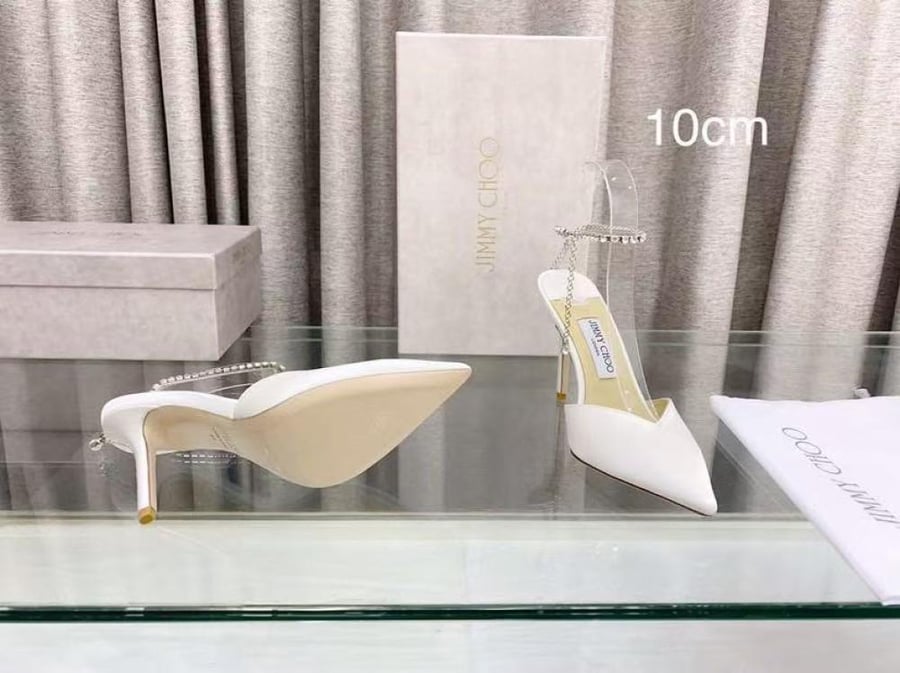 Jimmy Choo Saeda Crystal Ankle Strap Pumps