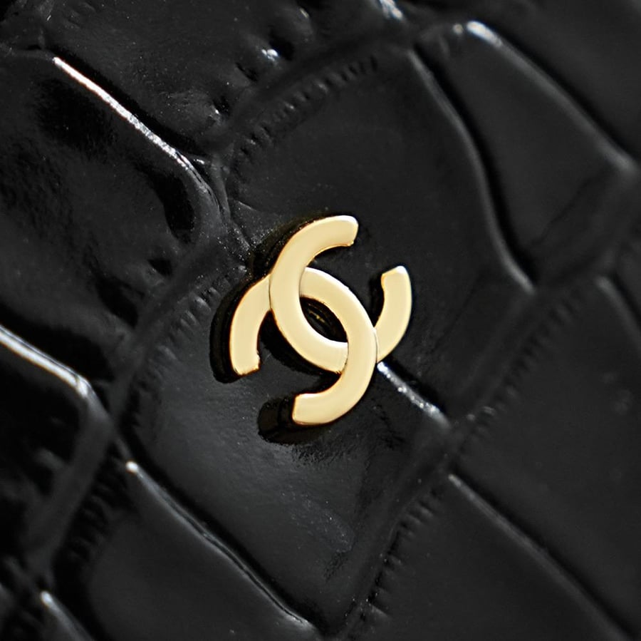 Chanel 26A Croc-Pattern Bucket / Mini Bowling Bag