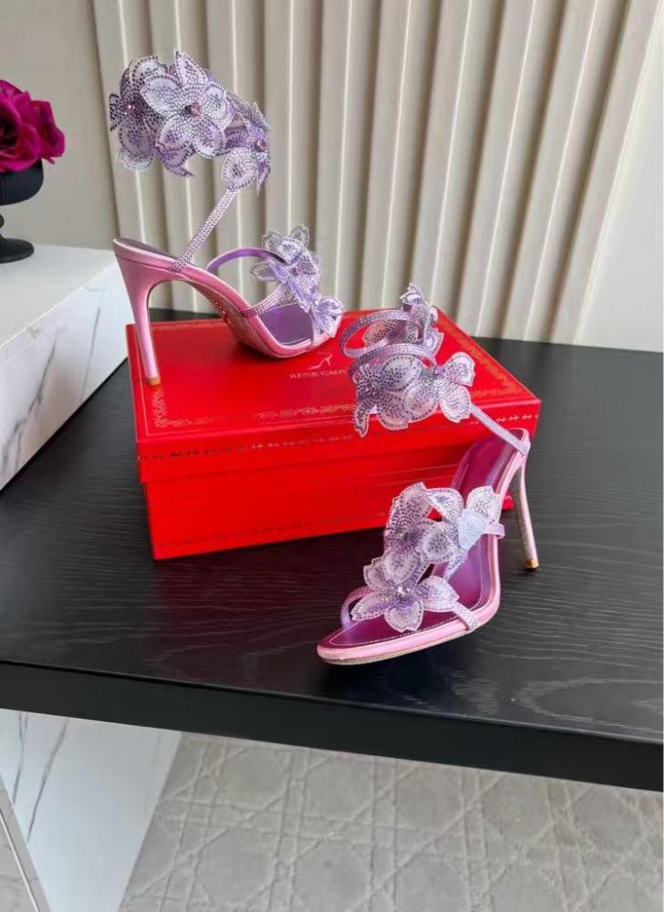 Rene Caovilla Cleo Floral Crystal Sandals