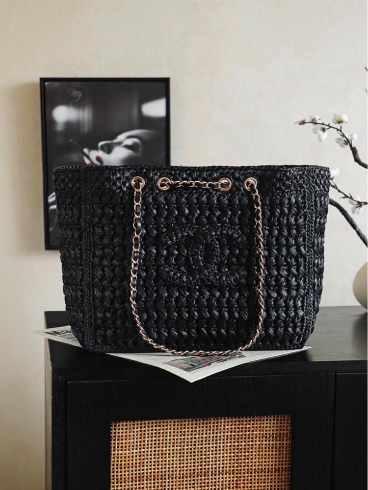 Chanel Deauville / Shopping Tote in Crochet Raffia