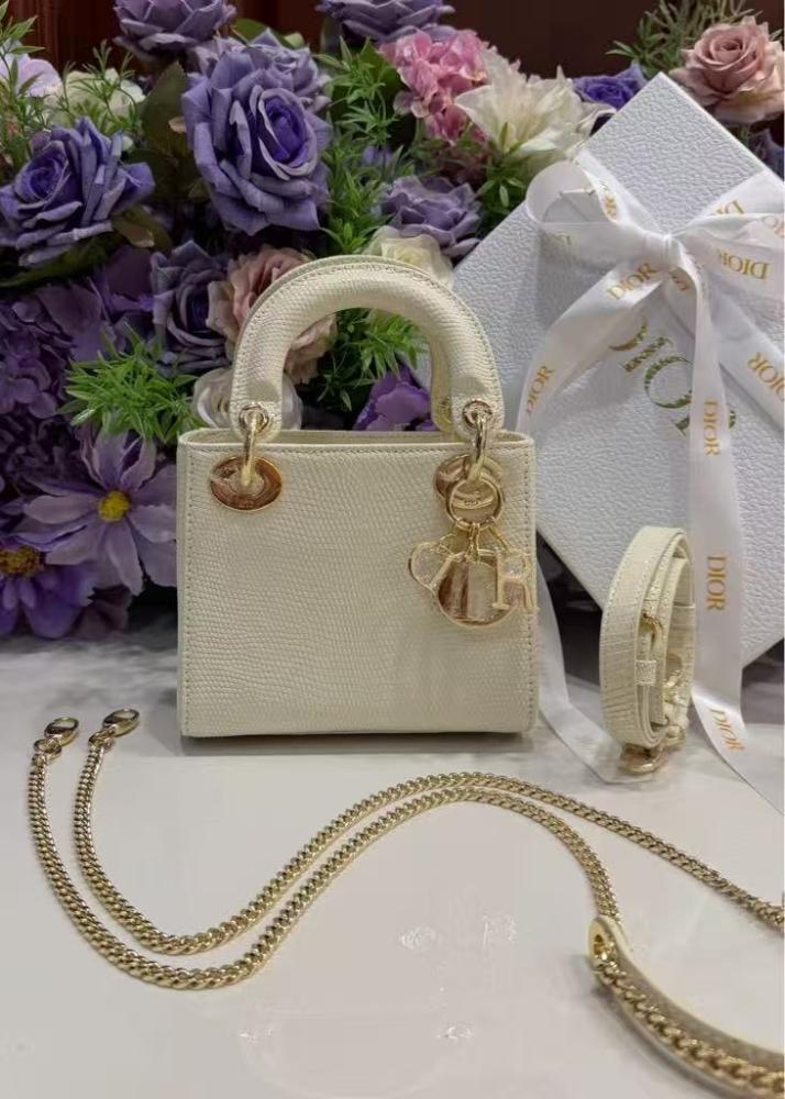 Lady Dior Mini Real Lizard Skin Bag