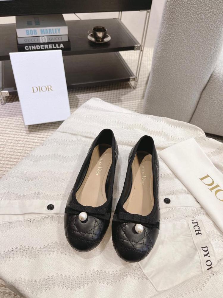 Dior Cannage Pearl Ballet Flats