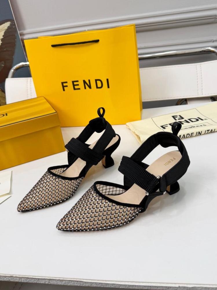 Fendi Colibrì Embellished Mesh Slingback Pumps