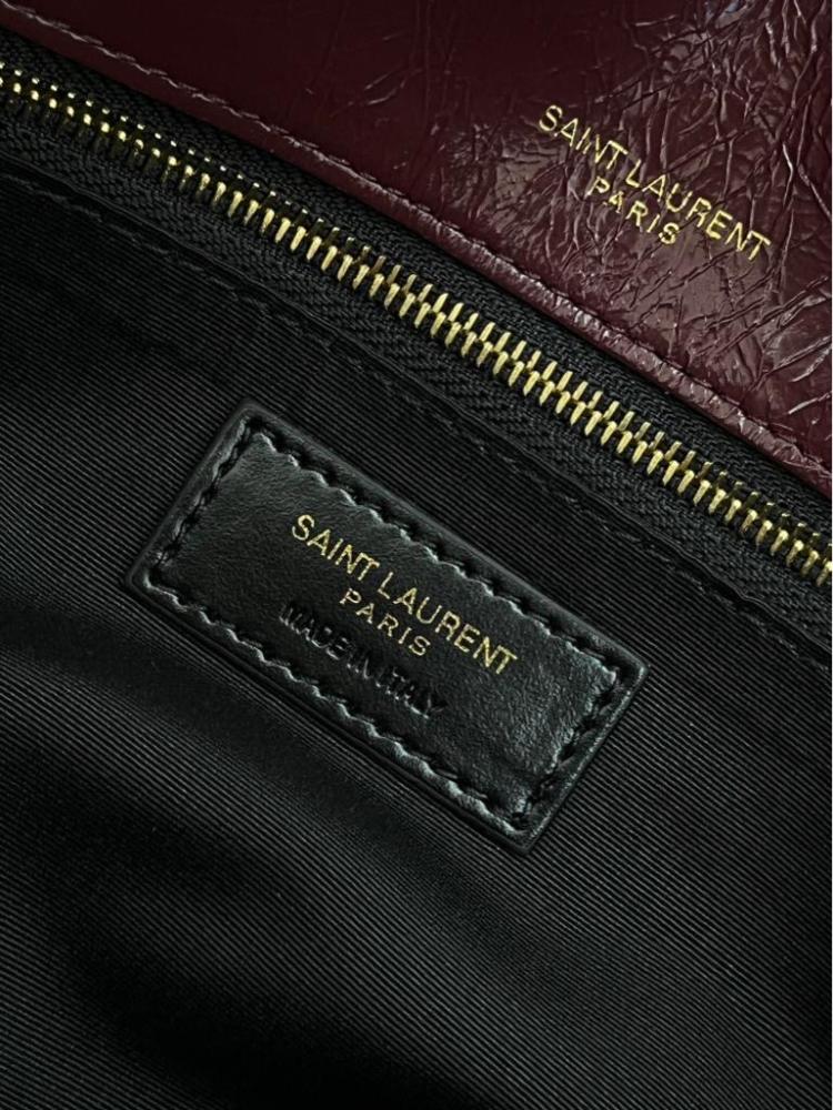 Saint Laurent Niki Medium Chain Bag in Black Crinkled Vintage Leather with Gold Hardware