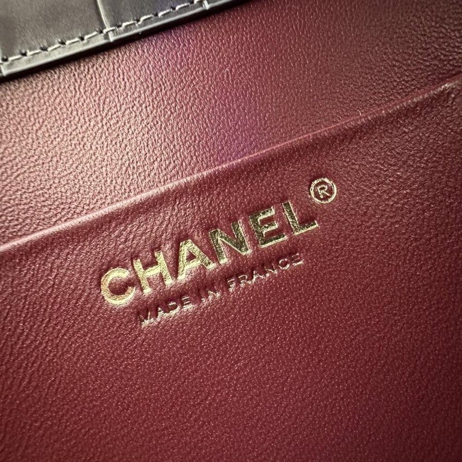 Chanel 26A Crocodile-Embossed Flap Bag with Top Handle