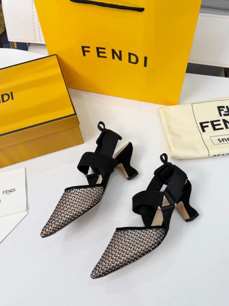Fendi Colibrì Embellished Mesh Slingback Pumps