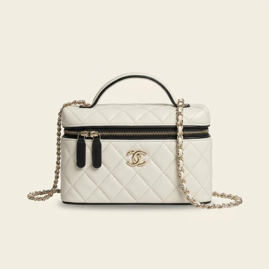 Chanel 26s Tweed and Leather Baguette Bag