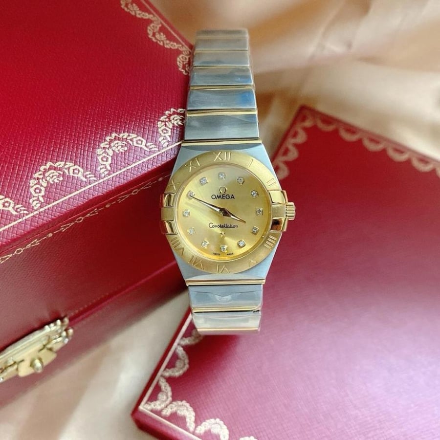 Omega Constellation Manhattan Two-Tone Watch with Mother of Pearl Dial