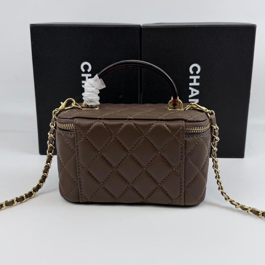 Chanel Vanity Case with Tortoiseshell Handle
