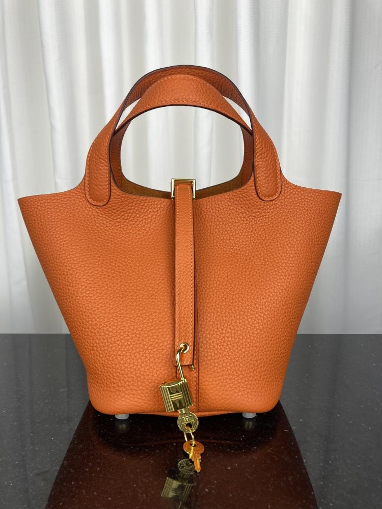 شنطة هيرميس بيكوتين مقاس 22 - Orange