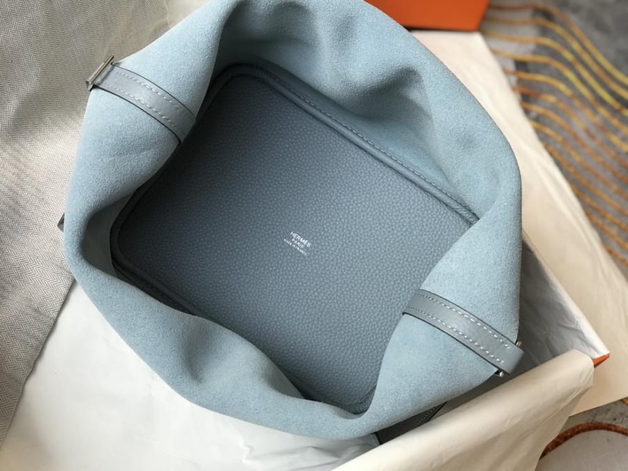 شنطة هيرميس بيكوتين مقاس 22 - Bleu Pâle