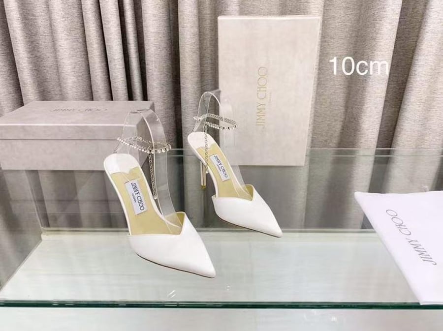 Jimmy Choo Saeda Crystal Ankle Strap Pumps