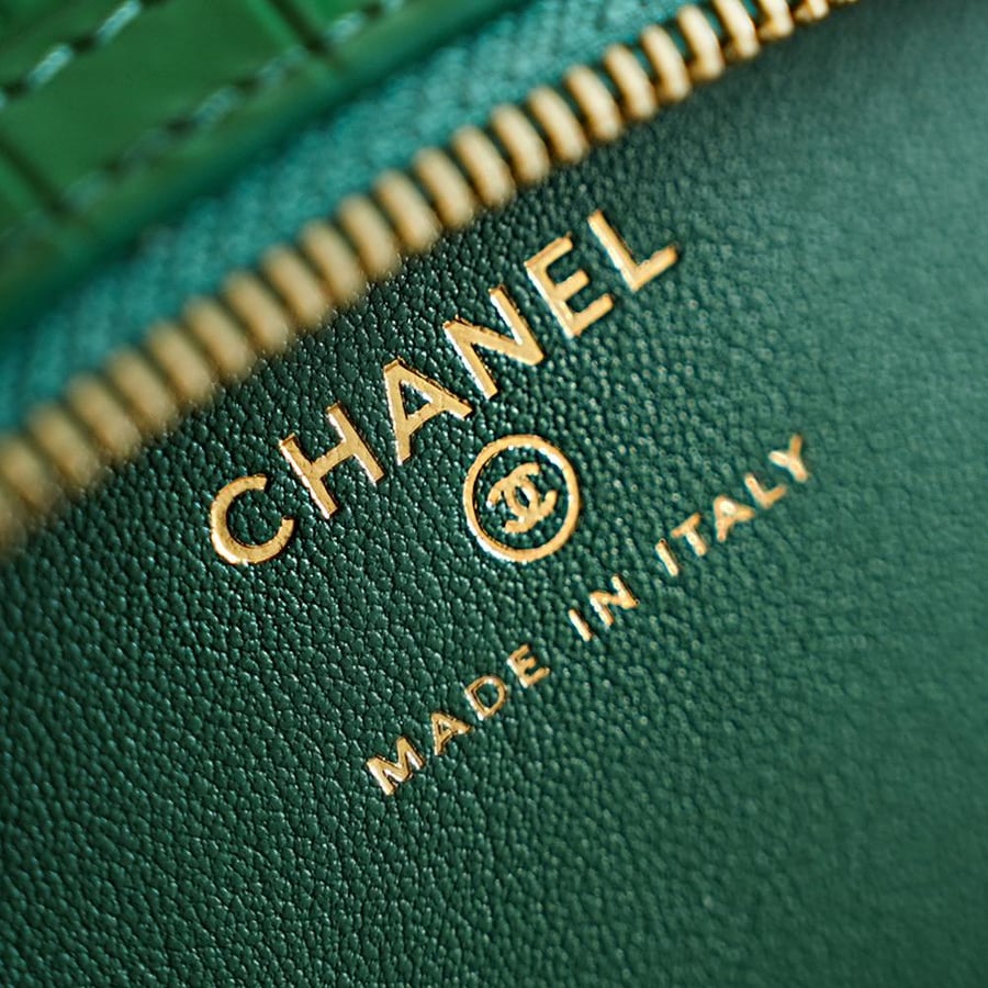 Chanel 26A Croc-Pattern Bucket / Mini Bowling Bag