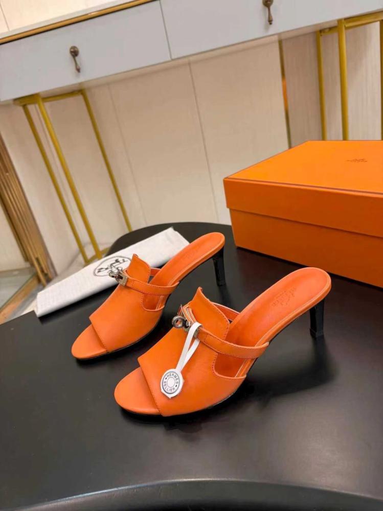 Hermès Go Mule / Kelly Hardware Slipper in Etoupe/Grey
