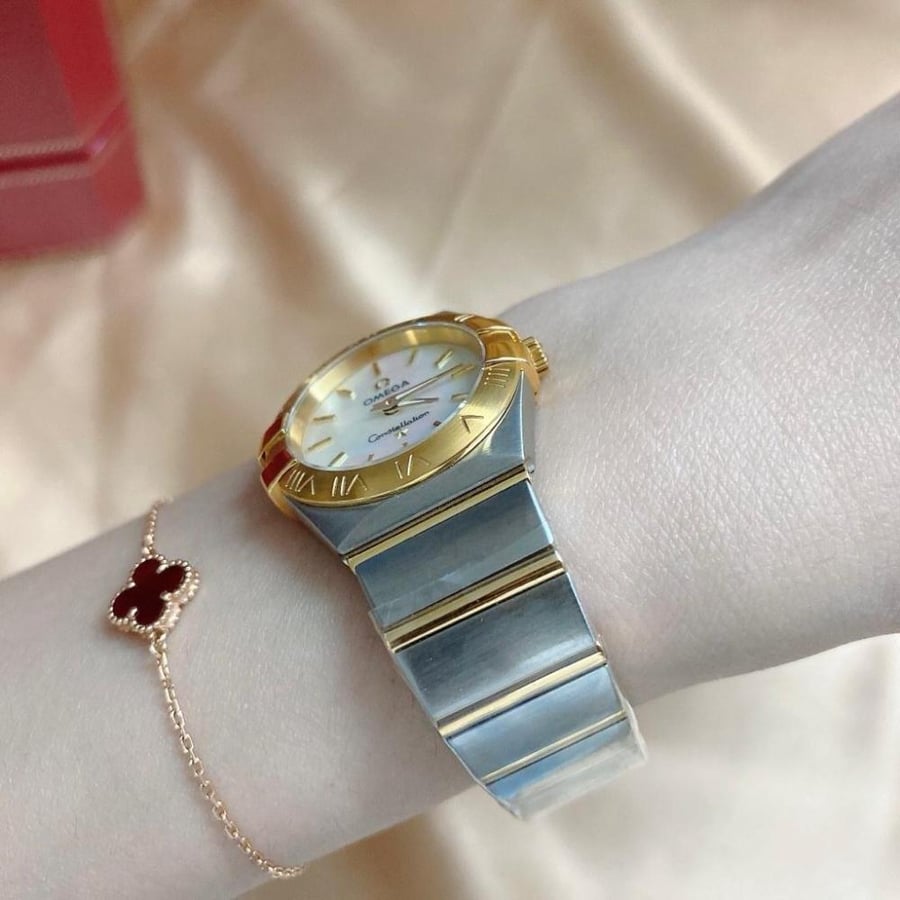 Omega Constellation Manhattan Two-Tone Watch with Mother of Pearl Dial